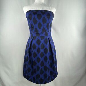 Jacob chic Blue & Black Strapless Mini Dress - Small 6
